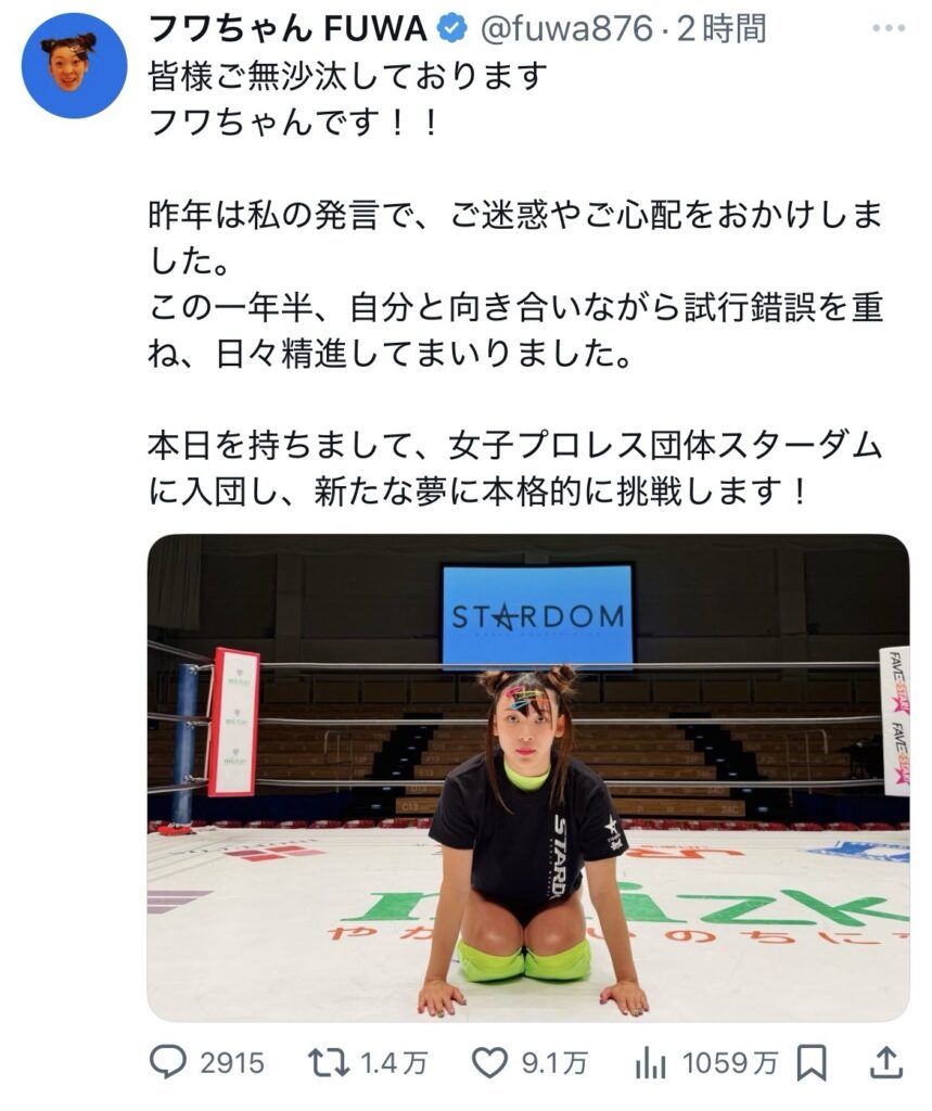 フワちゃん　復帰理由